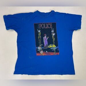 The Police Commonwealth Stadium Graphic T-shirt Men XL Blue Short Sleeve Music